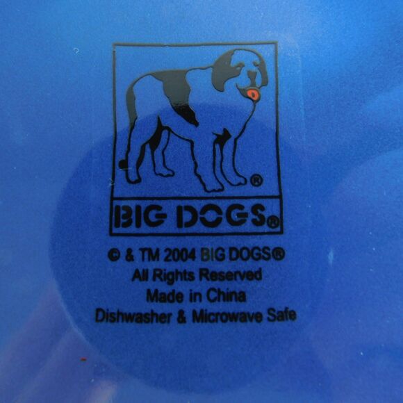 BIG DOGS Blue Ceramic Mug LARGE 24 oz! I AM THE BIG DOG Coffee Cup, Gift MINT! - Picture 6 of 9